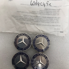 Load image into Gallery viewer, Set of 4 Mercedes 75MM Classic Dark Blue Wheel Center Hub Caps AMG 60d4c4fe