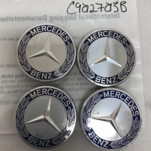 Load image into Gallery viewer, Set of 4 Mercedes 75MM Classic Dark Blue Wheel Center Hub Caps c9a27a3b