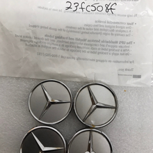 Load image into Gallery viewer, Set of 4 Mercedes-Benz Silver Wheel Center Hub Caps 75mm 23fc508f