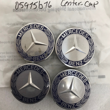 Load image into Gallery viewer, Set of 4 Mercedes 75MM Classic Dark Blue Wheel Center Hub Caps 05915b16