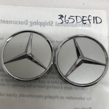 Load image into Gallery viewer, SET OF 2 Mercedes Benz SILVER Center Caps 2204000125 75 MM 365def1d