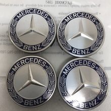 Load image into Gallery viewer, Set of 4 Mercedes 75MM Classic Dark Blue Wheel Center Hub Caps dd09cfab