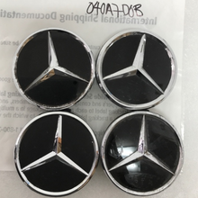 Load image into Gallery viewer, Set of 4 Mercedes-Benz Matte Black Wheel Center Hub Caps 75mm 040a7d0b