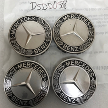 Load image into Gallery viewer, Set of 4 Mercedes Classic Dark Blue Wheel Center Hub Caps AMG Wreath d5dd0508