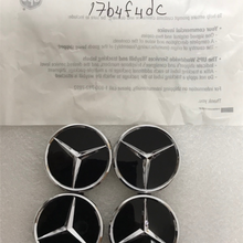 Load image into Gallery viewer, Set of 4 Mercedes-Benz Matte Black Wheel Center Hub Caps 75mm 17b4f4dc