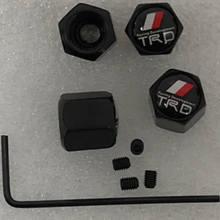 Load image into Gallery viewer, Set of 4 TRD Racing Development Tire Valve Stem Caps For Car with key 60a8b953