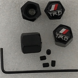 Set of 4 TRD Racing Development Tire Valve Stem Caps For Car with key 60a8b953