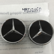 Load image into Gallery viewer, Set of 2 Mercedes-Benz Black Wheel Hub Center Caps 4bd211f0