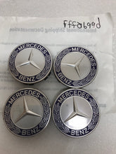 Load image into Gallery viewer, Set of 4 Mercedes 75MM Classic Dark Blue Wheel Center Hub Caps fffa699d