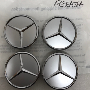 Set of 4 Mercedes-Benz Silver Wheel Center Hub Caps ab9ea5fa