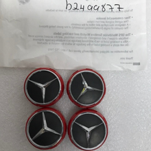 Load image into Gallery viewer, Set of 4 Mercedes-Benz AMG 75mm Red Surround Wheel Center Cap b24aa877