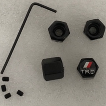 Load image into Gallery viewer, Set of 4 TRD Racing Development Tire Valve Stem Caps For Car with key 60a8b953