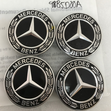 Load image into Gallery viewer, Set of 4 Mercedes-Benz Black Wheel Center Caps 75MM A1714000025 98b5d00A