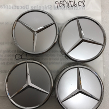 Load image into Gallery viewer, Set of 4 Mercedes-Benz Silver Wheel Center Hub Caps 9ef8b6c8