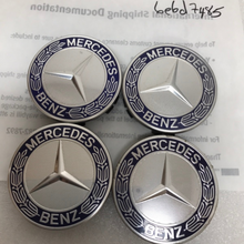 Load image into Gallery viewer, Set of 4 Mercedes 75MM Classic Dark Blue Wheel Center Hub Caps 6e6d7485