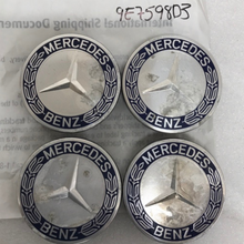 Load image into Gallery viewer, Set of 4 Mercedes 75MM Classic Dark Blue Wheel Center Hub Caps AMG 9e7598d3