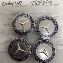 Load image into Gallery viewer, Set of 4 Mercedes 75MM Classic Dark Blue Wheel Center Hub Caps 560f8fcc