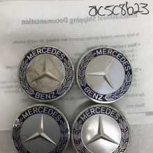 Load image into Gallery viewer, Set of 4 Mercedes 75MM Classic Dark Blue Wheel Center Hub Caps ac5c8b23