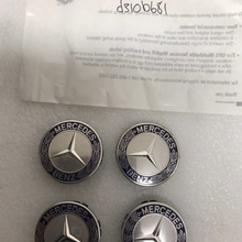 Load image into Gallery viewer, Set of 4 Mercedes 75MM Classic Dark Blue Wheel Center Hub Caps AMG d310b681