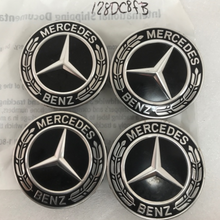 Load image into Gallery viewer, Set of 4 Mercedes-Benz Black Wheel Center Caps 75MM A2224002200 128dc8fb