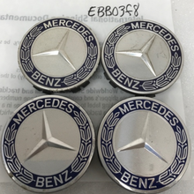 Load image into Gallery viewer, Set of 4 Mercedes 75MM Classic Dark Blue Wheel Center Hub Caps AMG ebb03f8