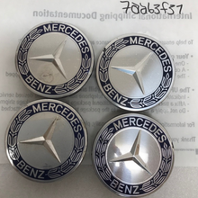 Load image into Gallery viewer, Set of 4 Mercedes 75MM Classic Dark Blue Wheel Center Hub Caps 7aa63f37