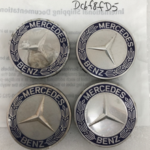 Load image into Gallery viewer, Set of 4 Mercedes 75MM Classic Dark Blue Wheel Center Hub Caps AMG dc6f8fd5