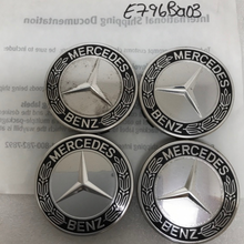 Load image into Gallery viewer, Set of 4 Mercedes 75MM Classic Dark Blue Wheel Center Hub Caps e796ba03