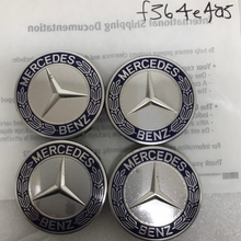 Load image into Gallery viewer, Set of 4 Mercedes 75MM Classic Dark Blue Wheel Center Hub Caps f364e4a5