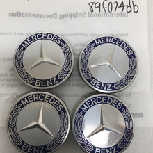 Load image into Gallery viewer, Set of 4 Mercedes 75MM Classic Dark Blue Wheel Center Hub Caps 89f014db
