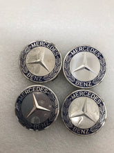 Load image into Gallery viewer, Set of 4 Mercedes 75MM Dark Blue Wheel Center Caps AMG A1714000025 7b01e59a