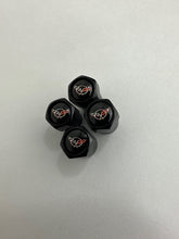 Load image into Gallery viewer, Set of 4 Universal Corvette Black Wheel Stem Air Valve Caps 4996f227