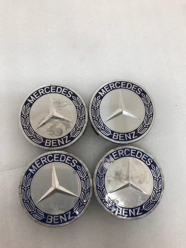 4PC Mercedes 75MM Classic Dark Blue Wheel Center Hub Caps AMG Wreath 03df9bb3