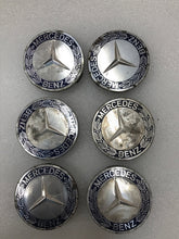 Load image into Gallery viewer, Set of 6 75mm Mercedes Benz Center Hub Caps Emblem Logo Dark Blue 5c9224c5