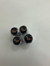 Load image into Gallery viewer, Set of 4 Universal Corvette Silver Wheel Stem Air Valve Caps 4996f227