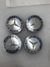 Load image into Gallery viewer, Set of 4 75mm Wheel Center Hub Caps Hubcaps Emblem Logo Dark Blue For Mercedes Benz