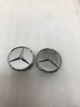 Load image into Gallery viewer, Set of 2 Mercedes-Benz Silver Wheel Center Hub Caps 75mm c54b183b