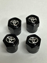 Load image into Gallery viewer, Set of 4 Universal Toyota Black Wheel Stem Air Valve Caps 81cc8549