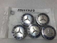 Load image into Gallery viewer, Set of 5 Mercedes 75mm Wheel Center Caps Emblem Logo Dark Blue 5921ebd8