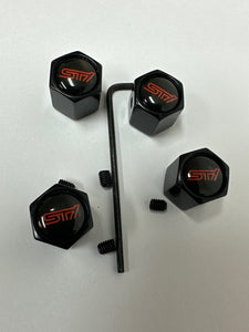 Set of 4 Universal STI Car Wheel Stem Air Valve Caps Anti-theft Cover 68d01555