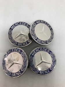 4PC Mercedes 75MM Classic Dark Blue Wheel Center Hub Caps AMG Wreath 03df9bb3