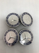 Load image into Gallery viewer, 4PC Mercedes 75MM Classic Dark Blue Wheel Center Hub Caps AMG Wreath ce545d84