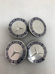 4PC Mercedes 75MM Classic Dark Blue Wheel Center Hub Caps AMG Wreath ce545d84