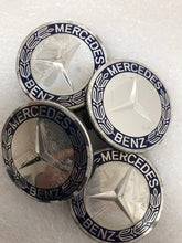 Load image into Gallery viewer, Set of 4 Mercedes 75MM Dark Blue Wheel Center Caps AMG A1714000025 7b01e59a