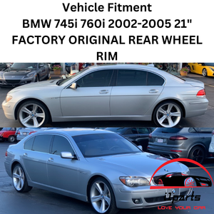 BMW 745i 760i 2002-2005 21" FACTORY ORIGINAL REAR WHEEL RIM 59520 36116766957