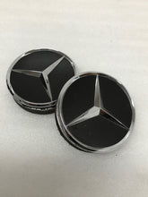 Load image into Gallery viewer, SET OF 2 BLACK Center Caps Mercedes Benz 2204000125 75 MM 4bd211f0