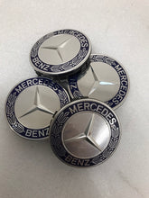 Load image into Gallery viewer, SET OF 4  Mercedes Benz SILVER Center caps A1714000025  (75mm)