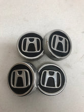 Load image into Gallery viewer, Set of 4 Honda Black Wheel Rim Center Caps Chrome Logo 69 MM 44732S7SJ01