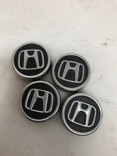 Load image into Gallery viewer, Set of 4 Honda Black Wheel Rim Center Caps Chrome Logo 69 MM 44732S7SJ01