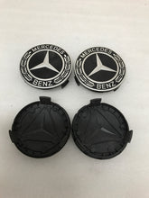 Load image into Gallery viewer, Mercedes Benz SET OF 4 Black Center caps A1714000025 ( 75 mm)